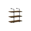 Dakota™ 36"W X 14"D Bourbon Thick 3-Shelf Pipe Wall Shelf