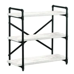 Dakota™ 3-Shelf Barnwood Pipe Bookshelf
