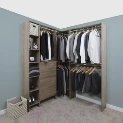 Dakota Closets™ 63-1/8"W X 86-1/2"H Cottage Corner Walk-In Closet System