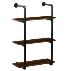 Dakota™ 10" Black Pipe 3-Shelf Bracket - 2 Pack -Rothenberger Tools Sales Store 49610 Shelves bourbon