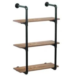 Dakota™ 10" Black Pipe 3-Shelf Bracket - 2 Pack -Rothenberger Tools Sales Store 49610 Shelves cottage
