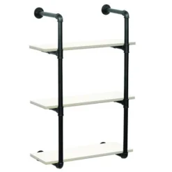 Dakota™ 10" Black Pipe 3-Shelf Bracket - 2 Pack -Rothenberger Tools Sales Store 49610 Shelves white