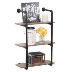 Dakota™ 10" Black Pipe 3-Shelf Bracket - 2 Pack -Rothenberger Tools Sales Store 49610 WithItems