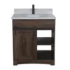 Dakota™ Sliding Barn Door 30"W X 21-5/8"D Bourbon Bathroom Vanity Cabinet
