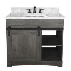 Dakota™ Sliding Barn Door 36"W X 21-5/8"D Charcoal Bathroom Vanity Cabinet -Rothenberger Tools Sales Store 6057843 4CM