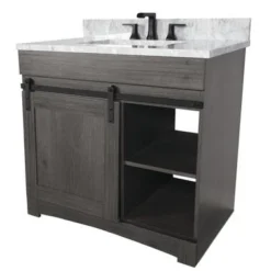 Dakota™ Sliding Barn Door 36"W X 21-5/8"D Charcoal Bathroom Vanity Cabinet -Rothenberger Tools Sales Store 6057843 6CM