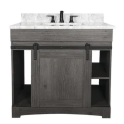 Dakota™ Sliding Barn Door 36"W X 21-5/8"D Charcoal Bathroom Vanity Cabinet -Rothenberger Tools Sales Store 6057843 7CM