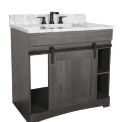 Dakota™ Sliding Barn Door 36"W X 21-5/8"D Charcoal Bathroom Vanity Cabinet -Rothenberger Tools Sales Store 6057843 8CM
