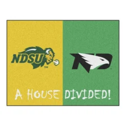 Fanmats NCAA House Divided Mat 34" X 45" - North Dakota State Bison - North Dakota Hawks